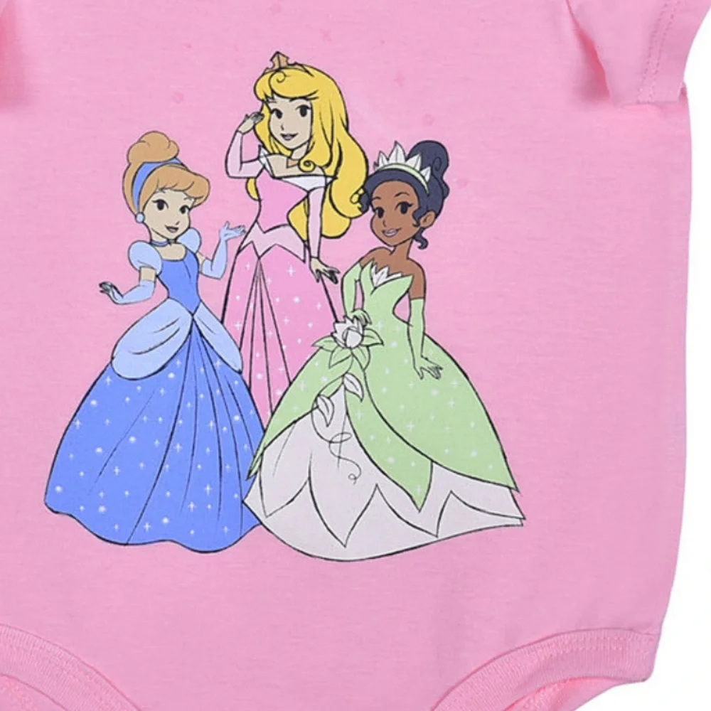 Disney Princess Baby Bodysuit – 18M | Pink Short Sleeve Snap-On Romper